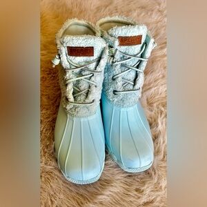 SPERRY Duck Boots Women’s Size 10 – Sherpa Lined Winter Blue Great Condition